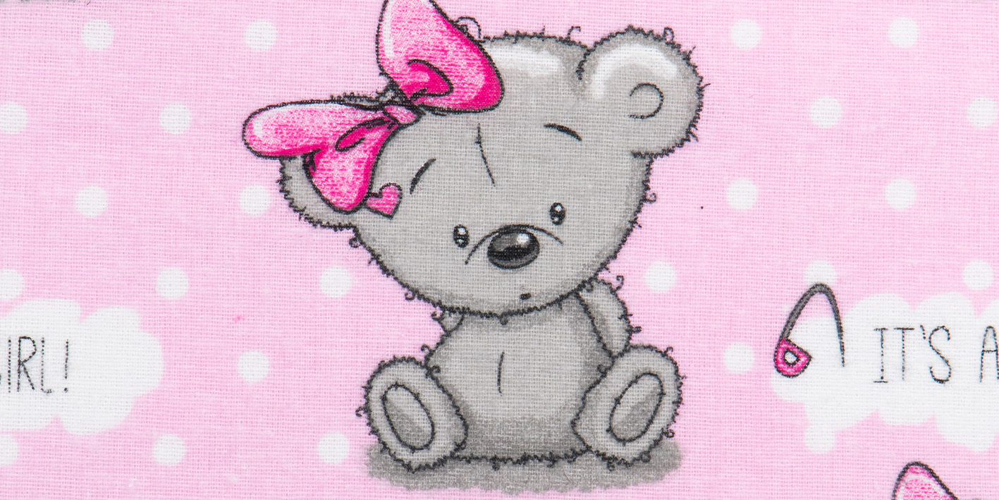 Pieluchocerata flanelowa miś girls róż